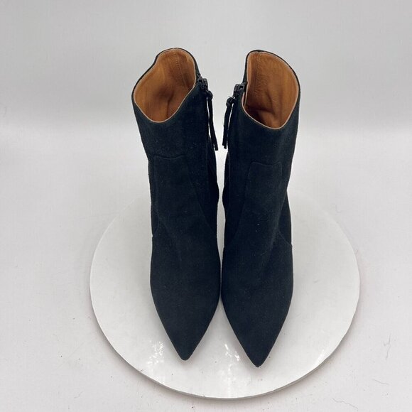 Isabel Marant Leyane Women Size EU 40 US 10 Black Glossed Leather Zip Ankle Boot - Picture 3 of 16